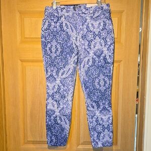NYDJ Purple Paisley Skinny Pants
